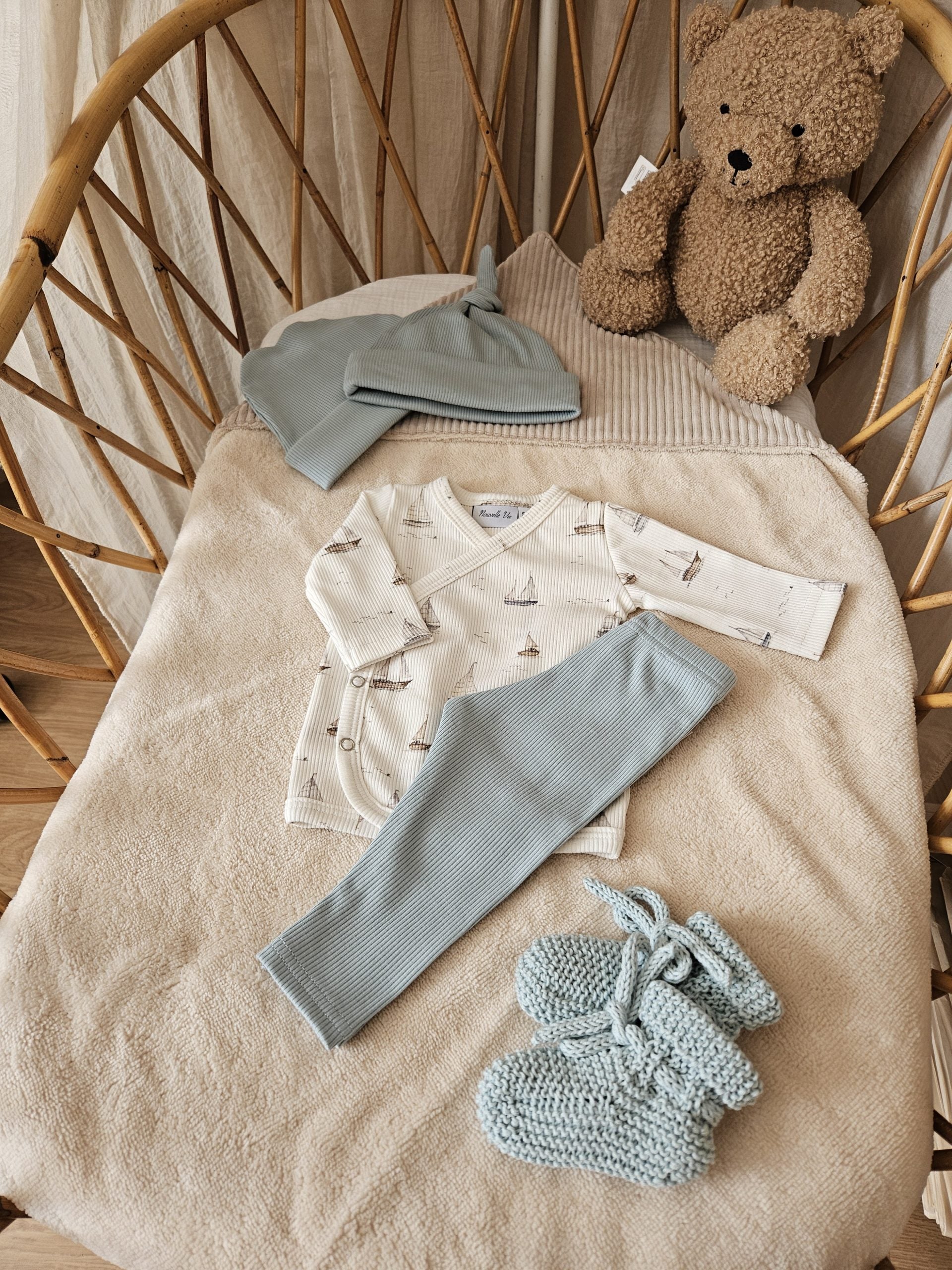 Broekje rib zeegroen