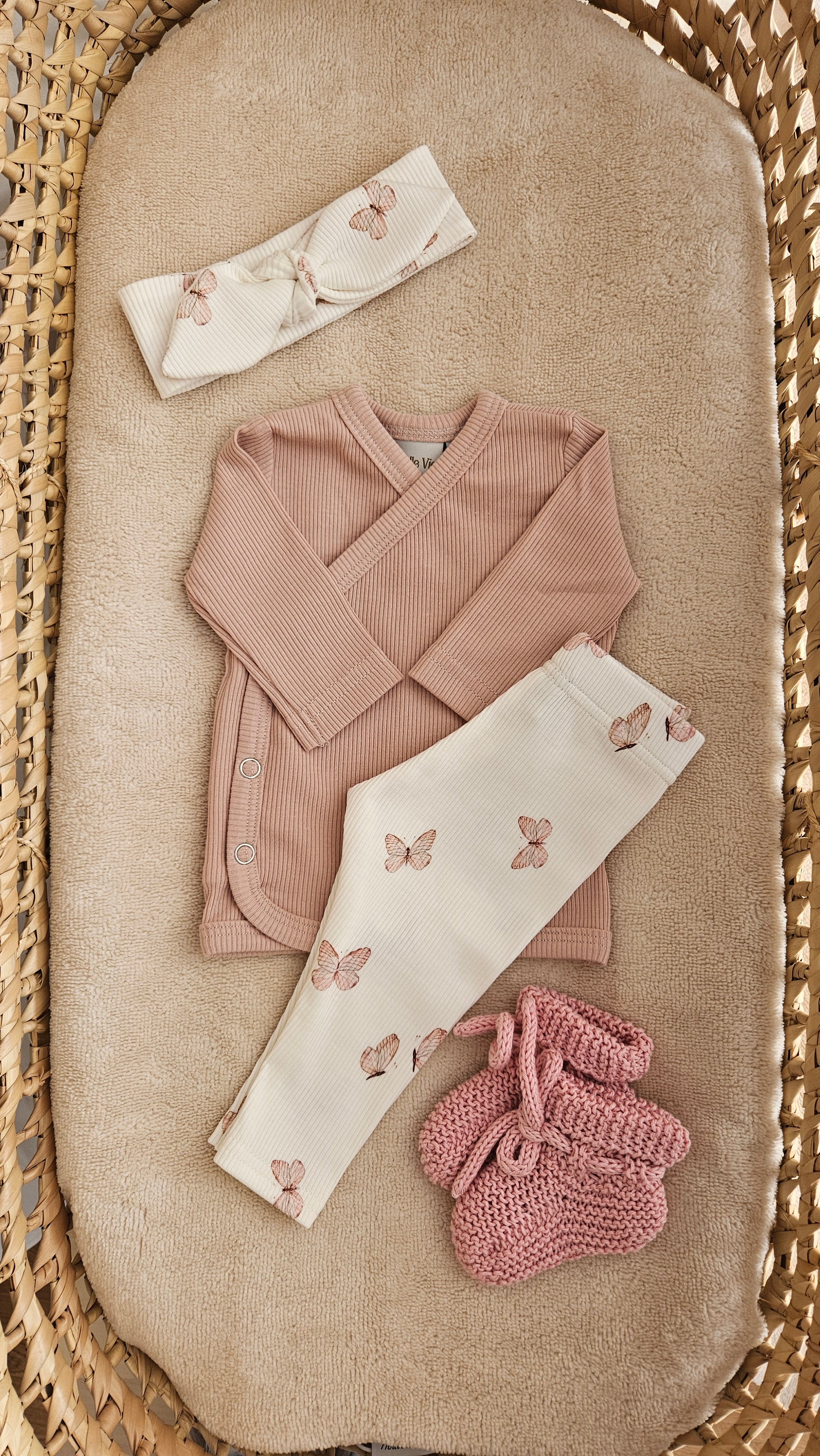 Overslagshirtje rib zachtroze