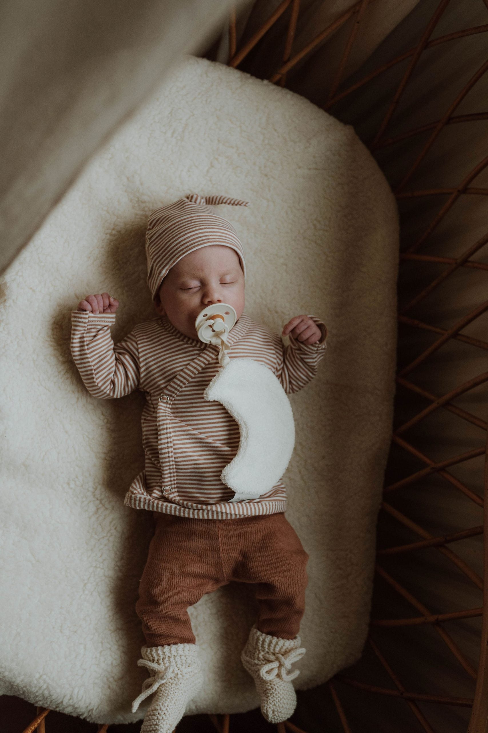 Overslagshirtje streep mokka