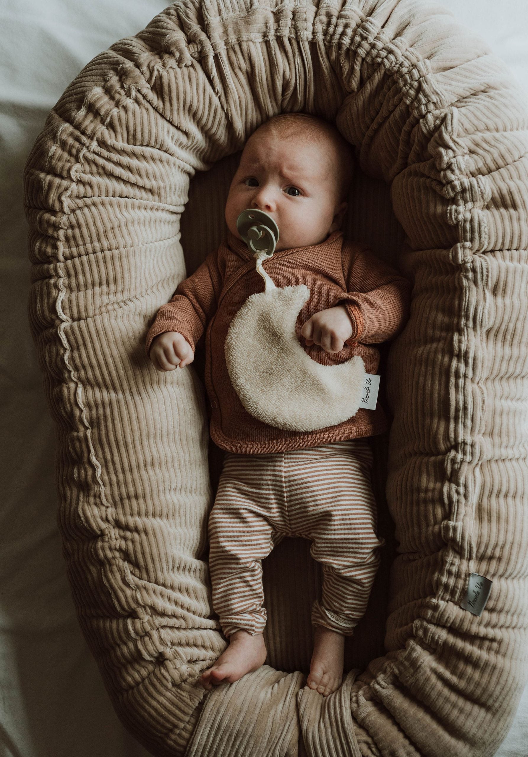 Broekje streep mokka