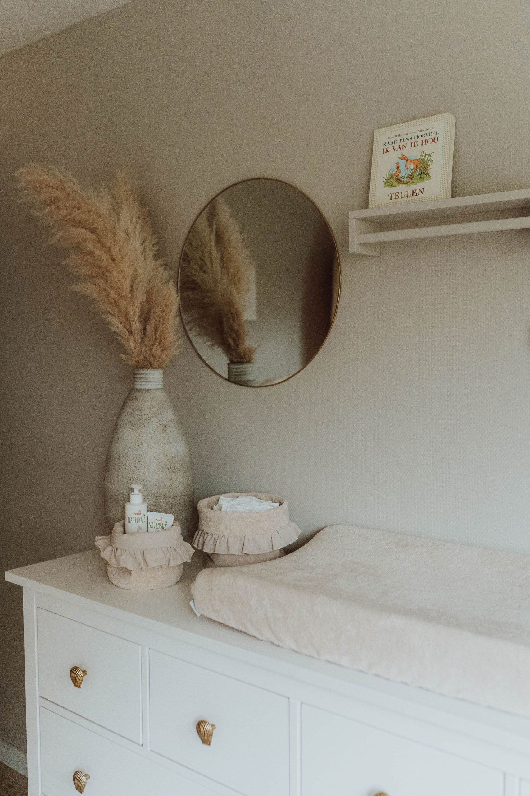 Aankleedkussenhoes bamboo fleece zand