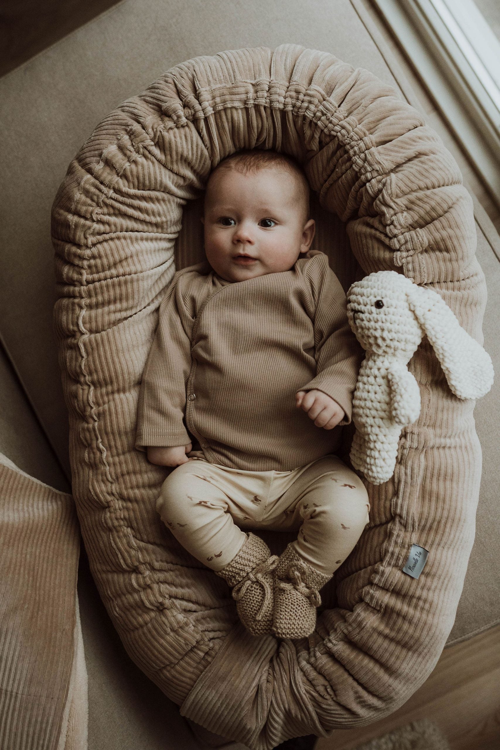 Overslagshirtje rib taupe