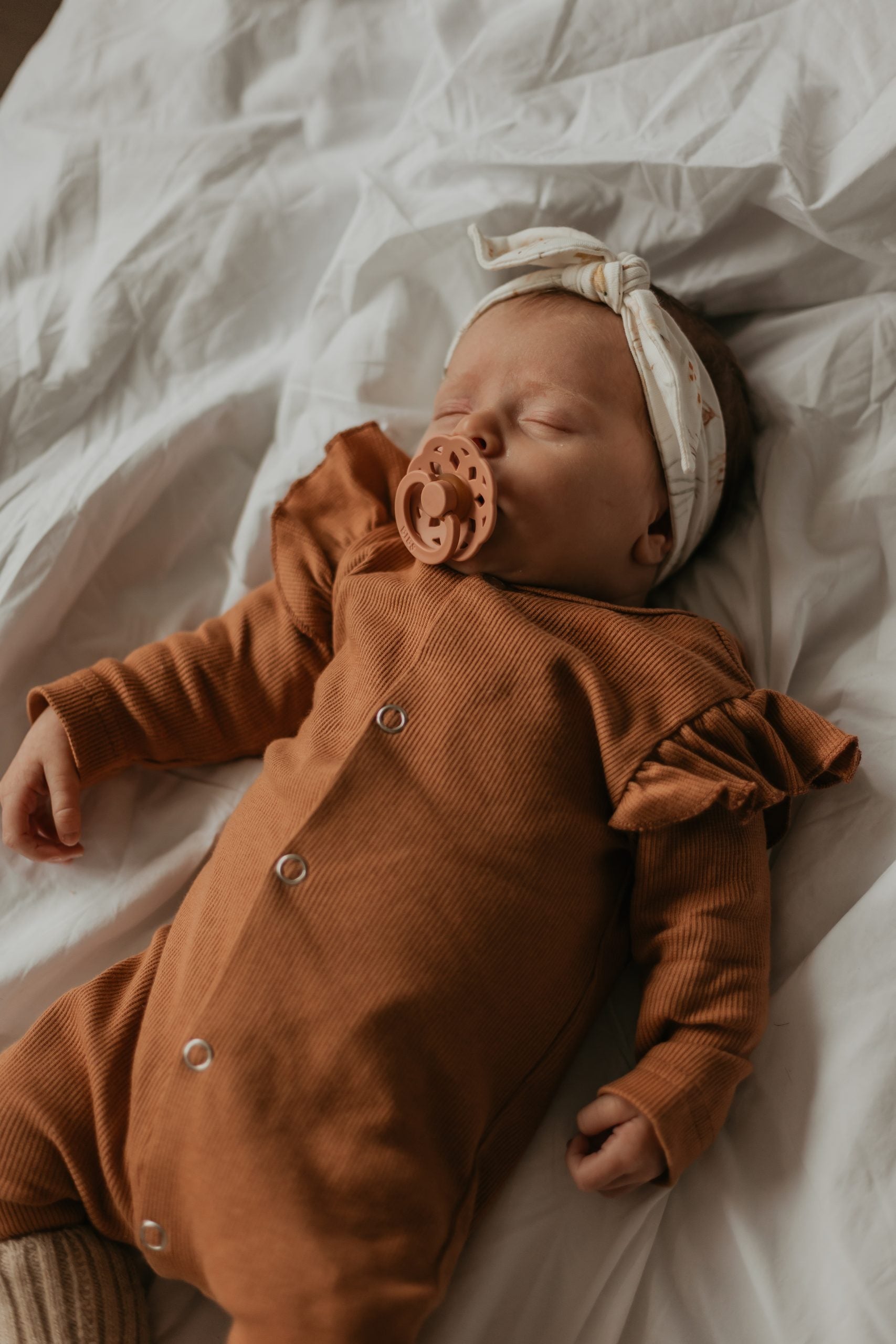 Boxpakje rib cognac ruffle