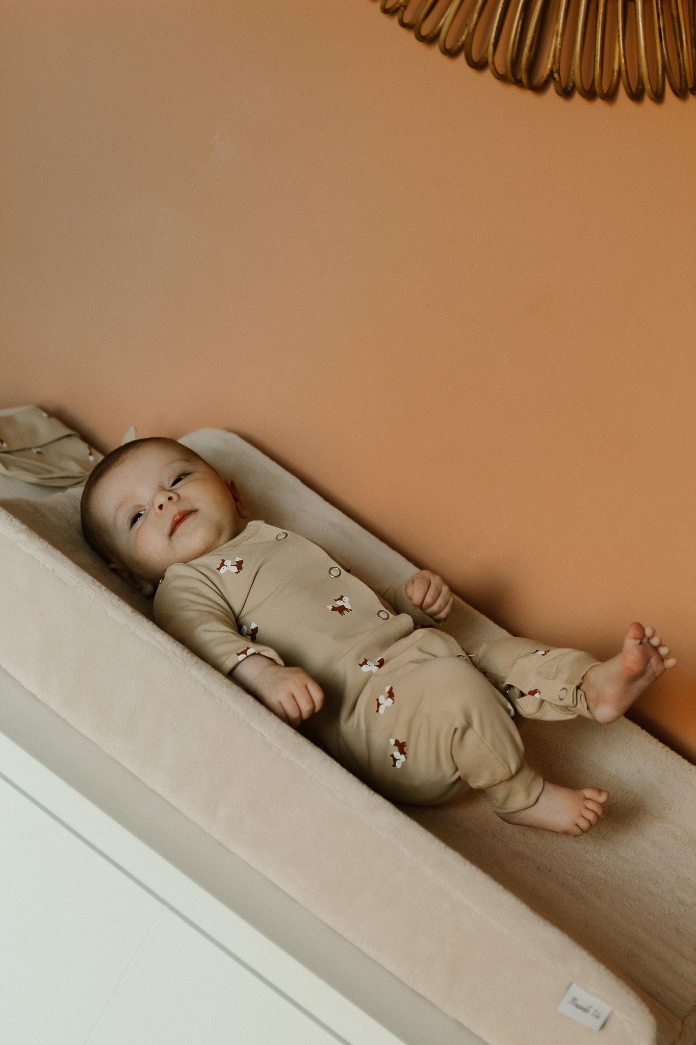 Aankleedkussenhoes bamboo fleece zand