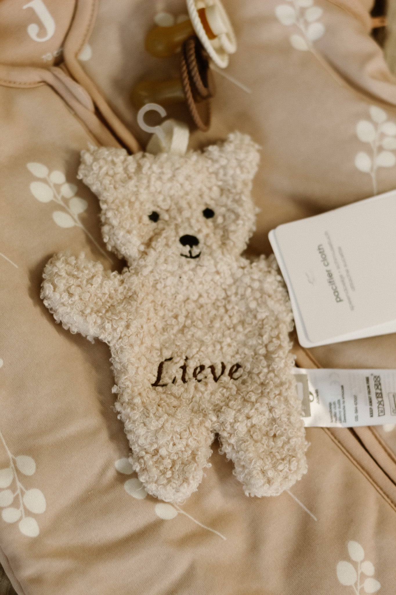 Speendoekje teddy bear naturel