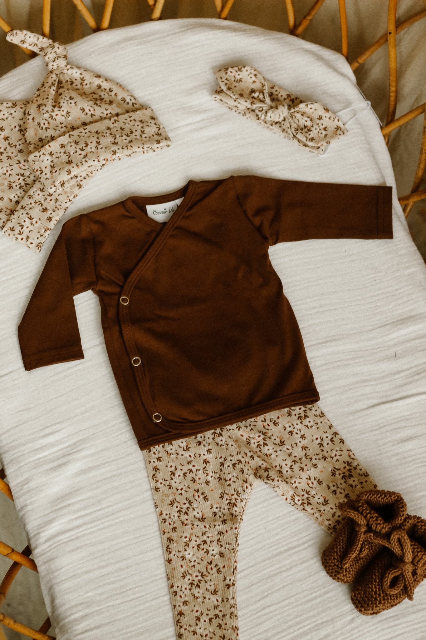 Haarbandje rib blossom beige