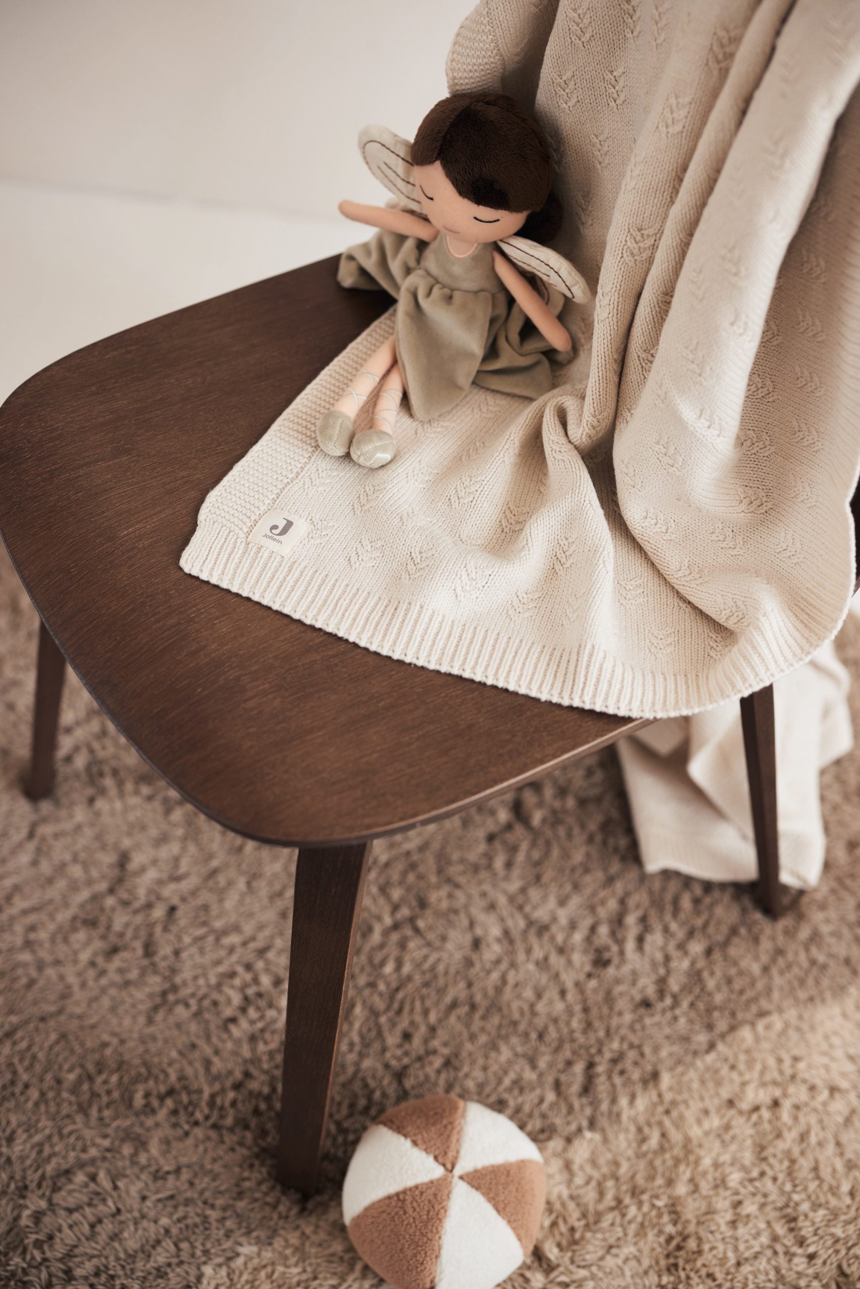 Wiegdeken Grain Knit Oatmeal detail