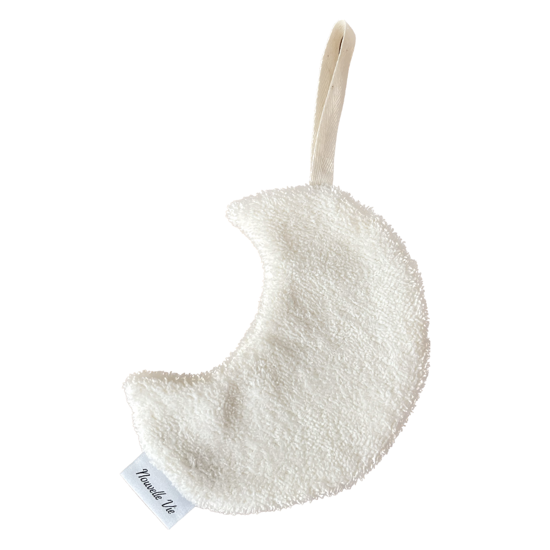 Speendoekje maan bamboo fleece ecru