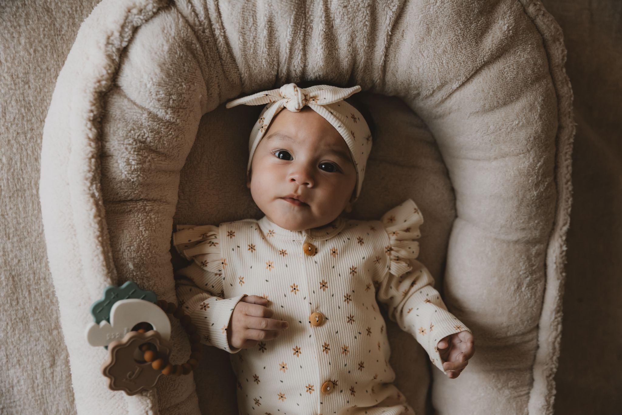 Boxpakje rib little flower naturel detail