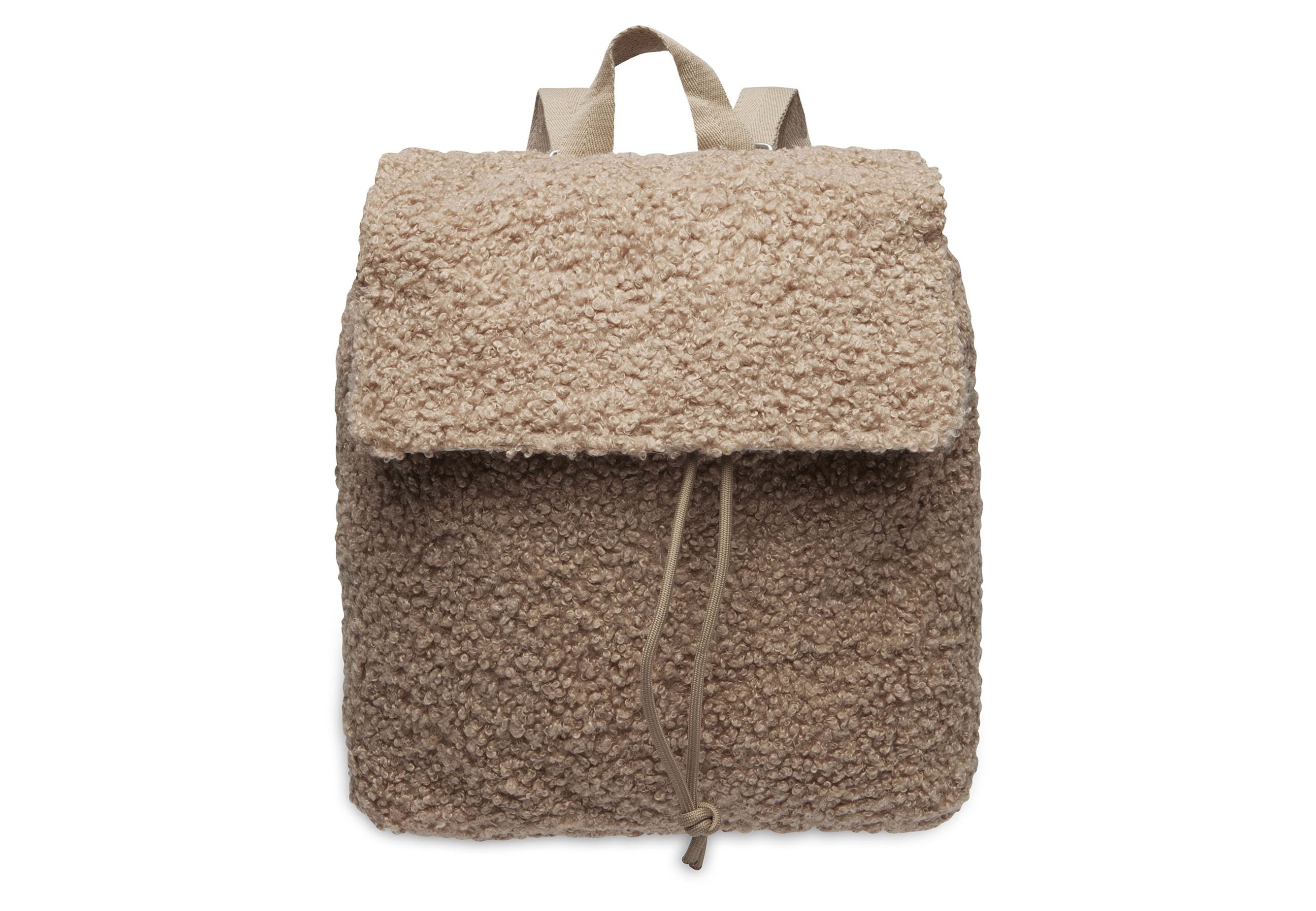 Rugtasje boucle teddy biscuit