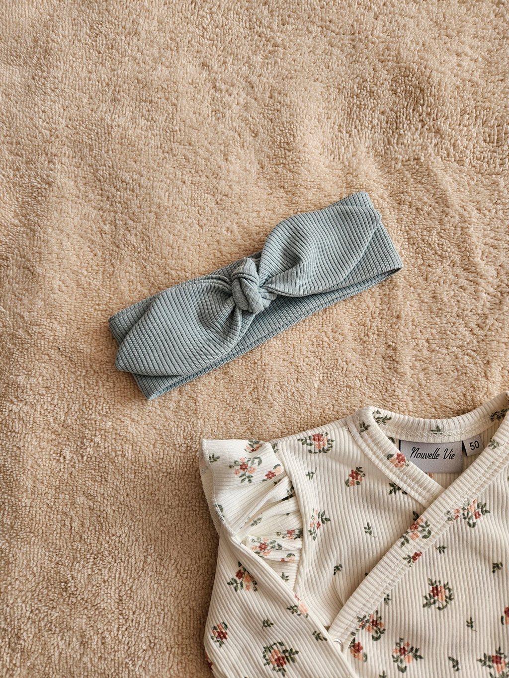 Haarbandje rib zeegroen