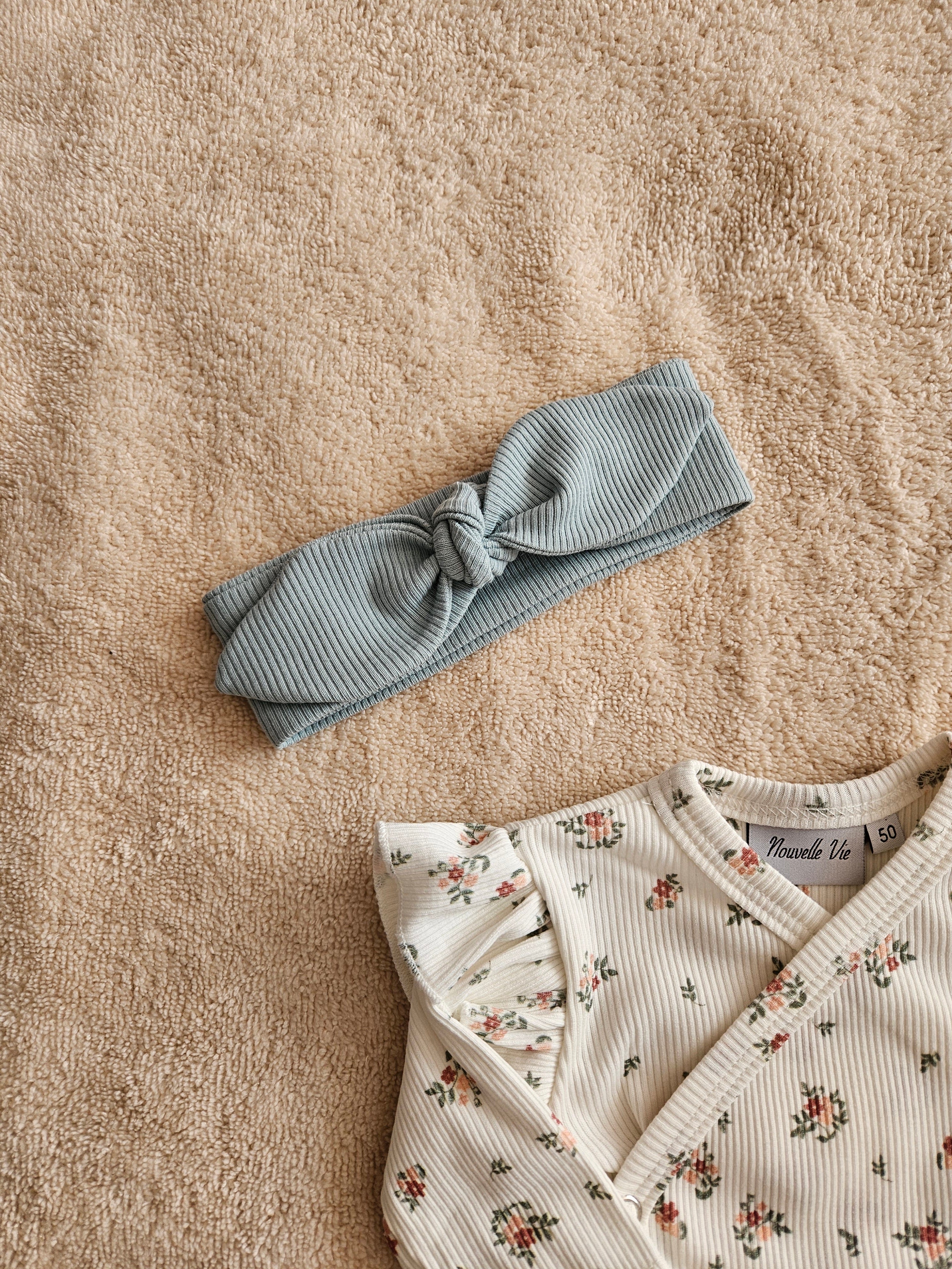 Haarbandje rib zeegroen