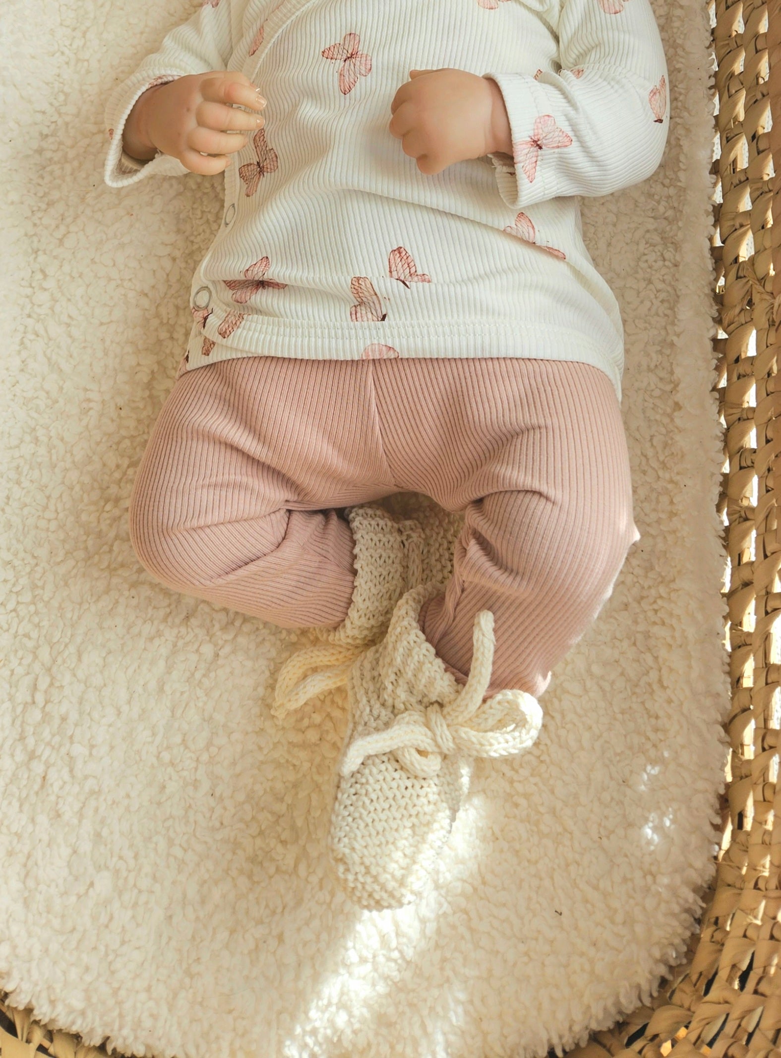 Broekje rib zachtroze