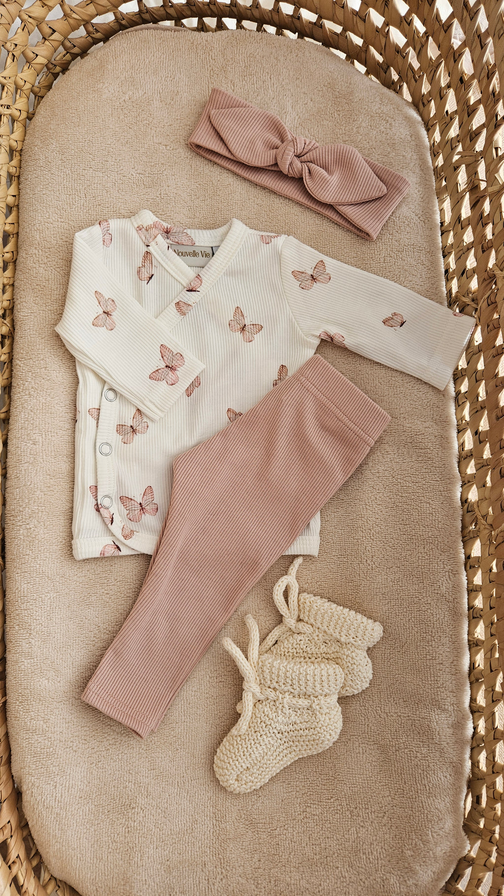 Haarbandje rib zachtroze