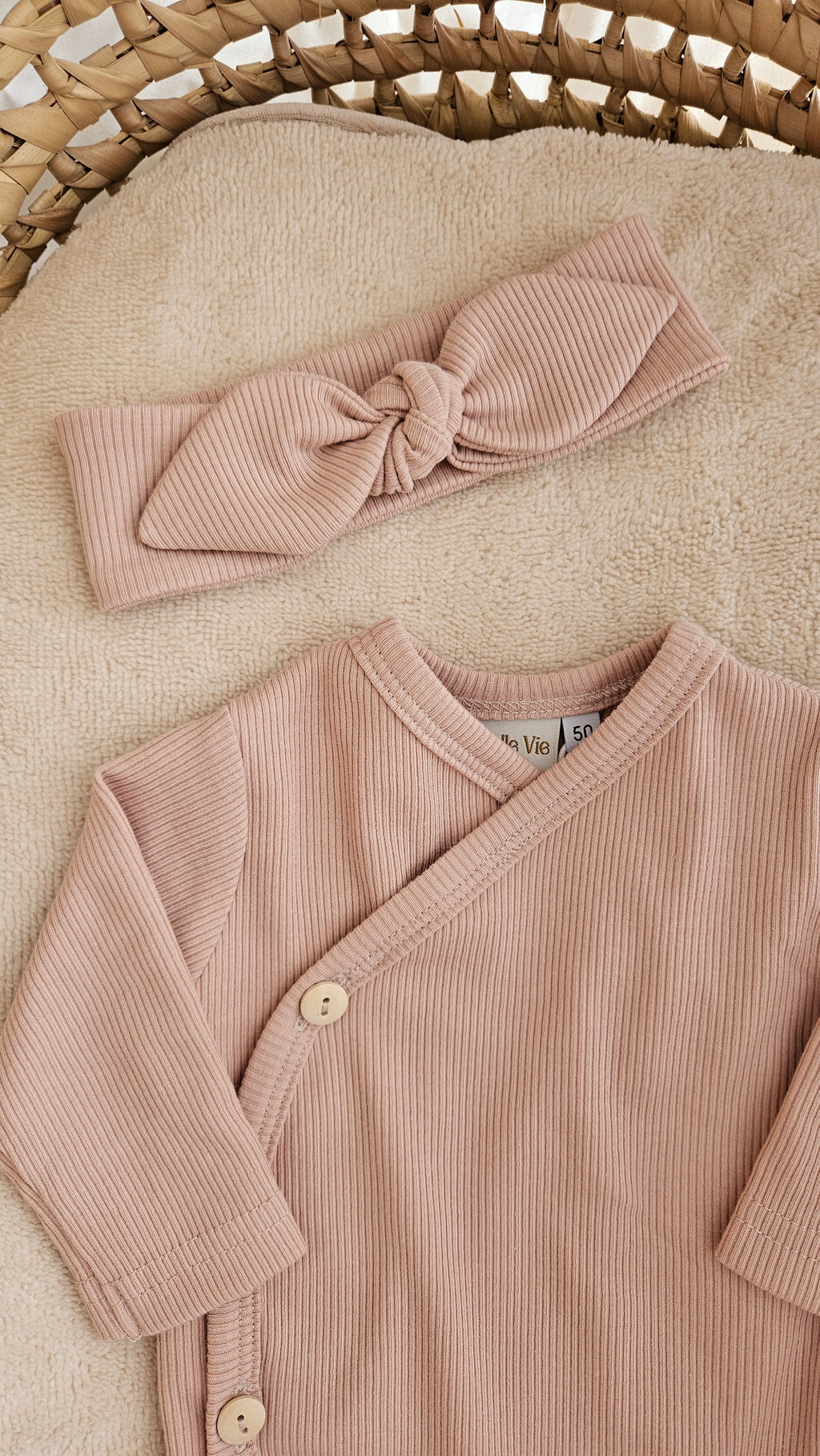 Haarbandje rib zachtroze