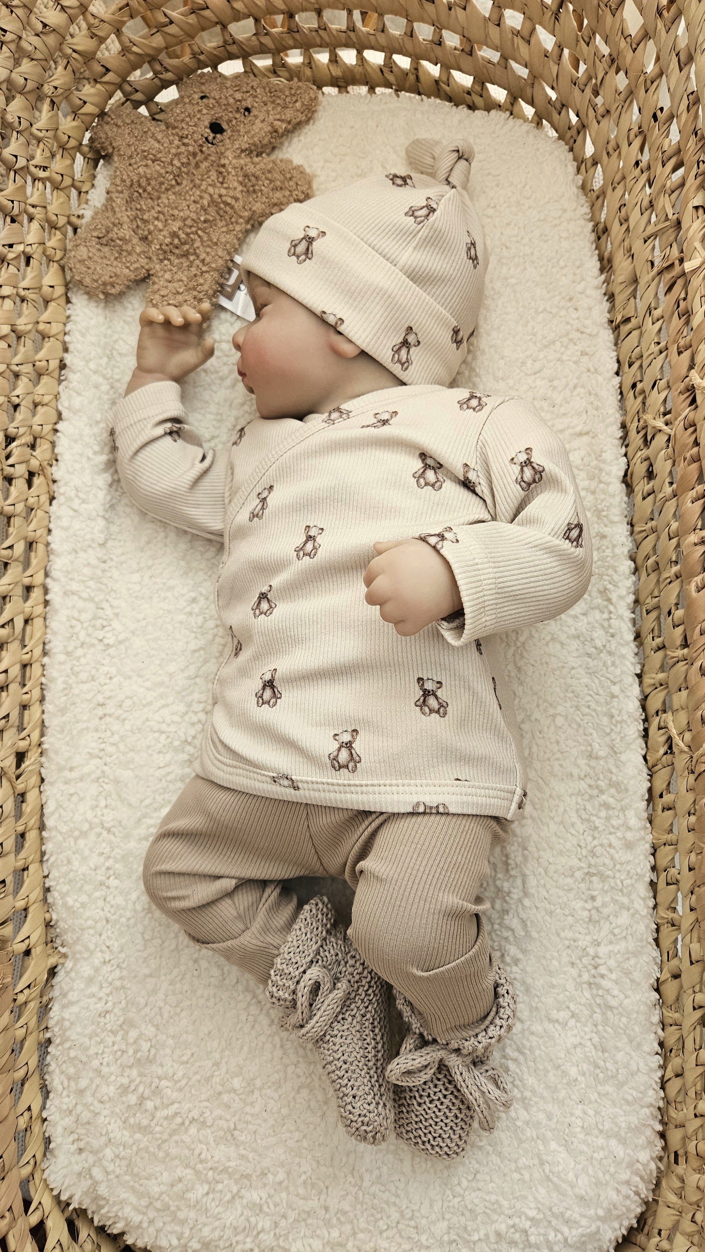 Overslagshirtje rib teddyberen zand
