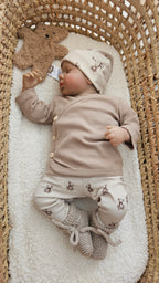 Broekje rib teddyberen zand