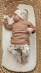 Broekje rib teddyberen zand