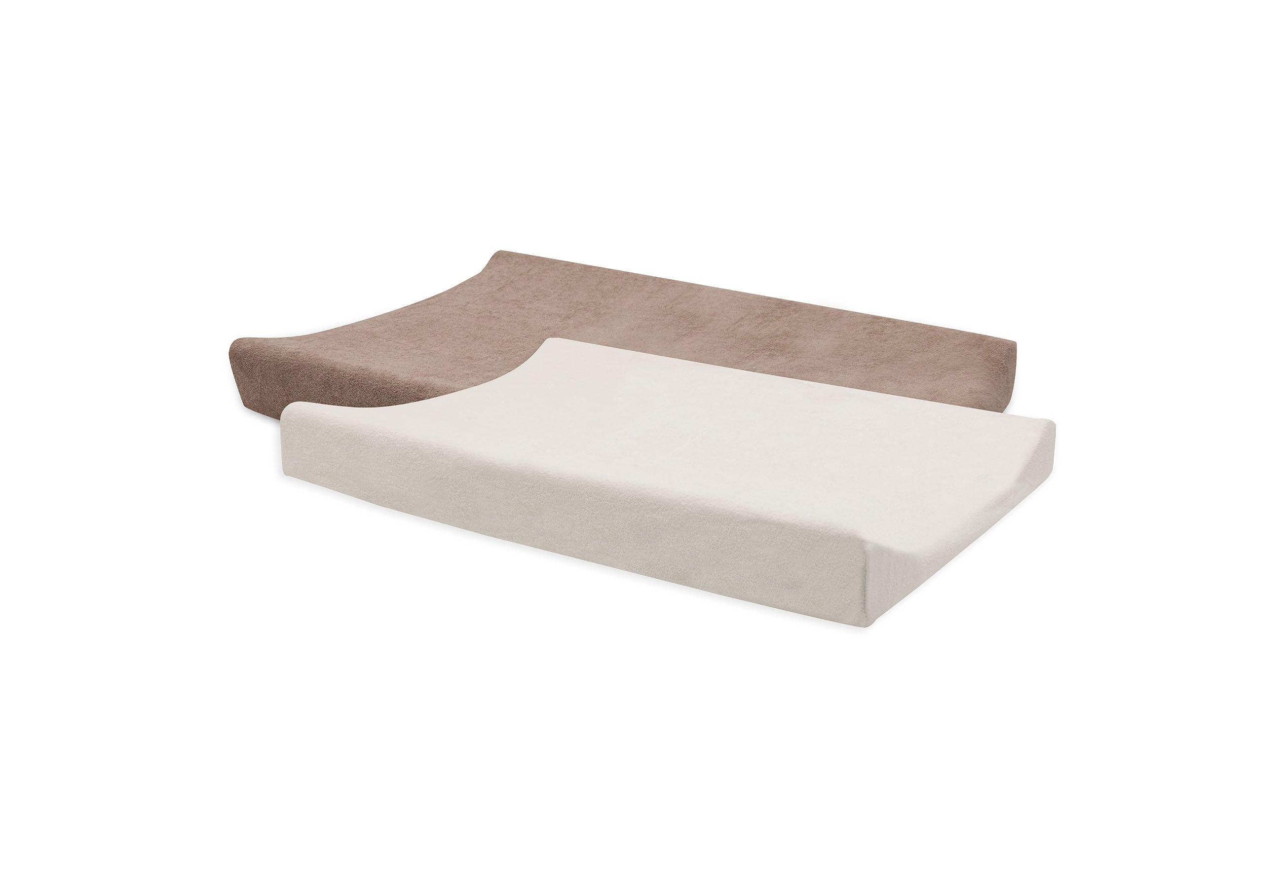 Aankleedkussenhoes Badstof Milky Coffee/Ivory - 2 Stuks