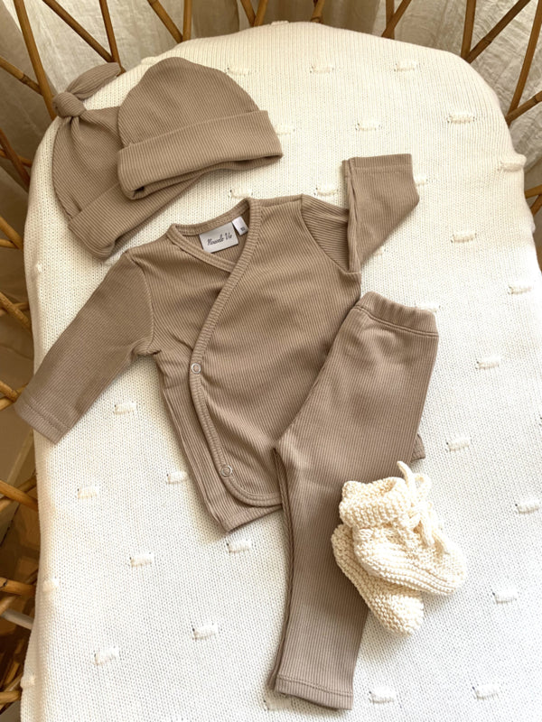 Broekje rib taupe
