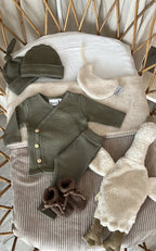 Broekje mini cable olijfgroen