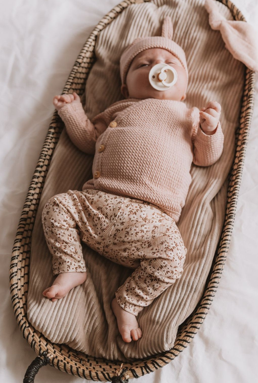 Broekje rib blossom beige
