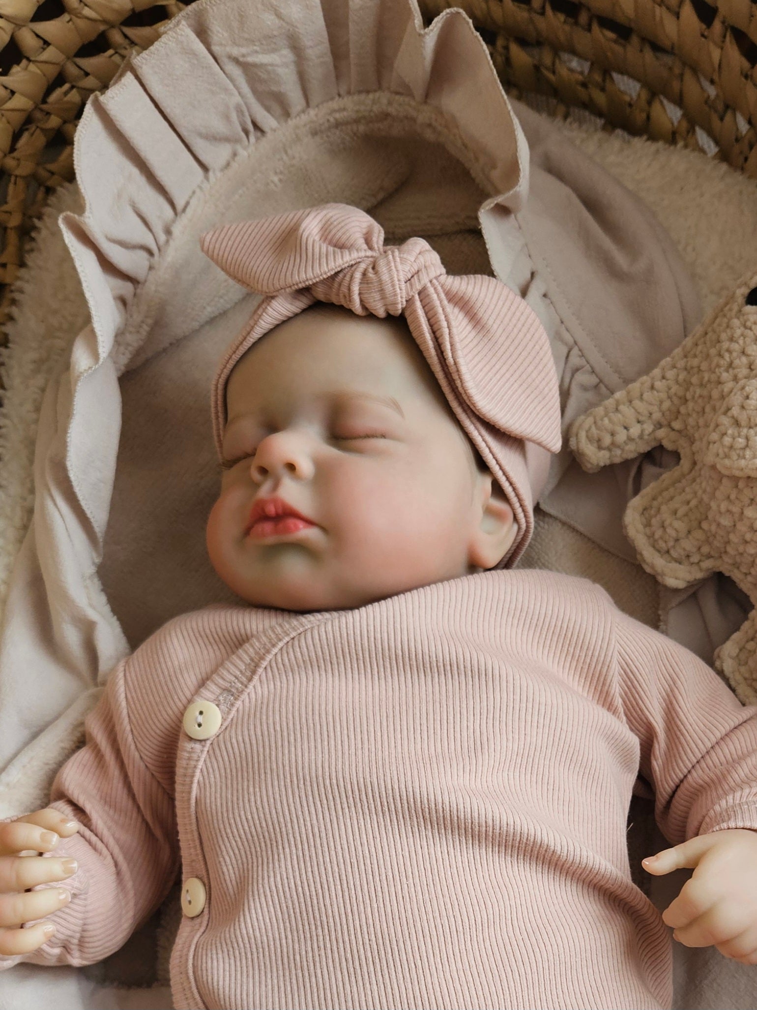 Haarbandje rib zachtroze