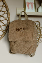 Rugtasje boucle teddy biscuit