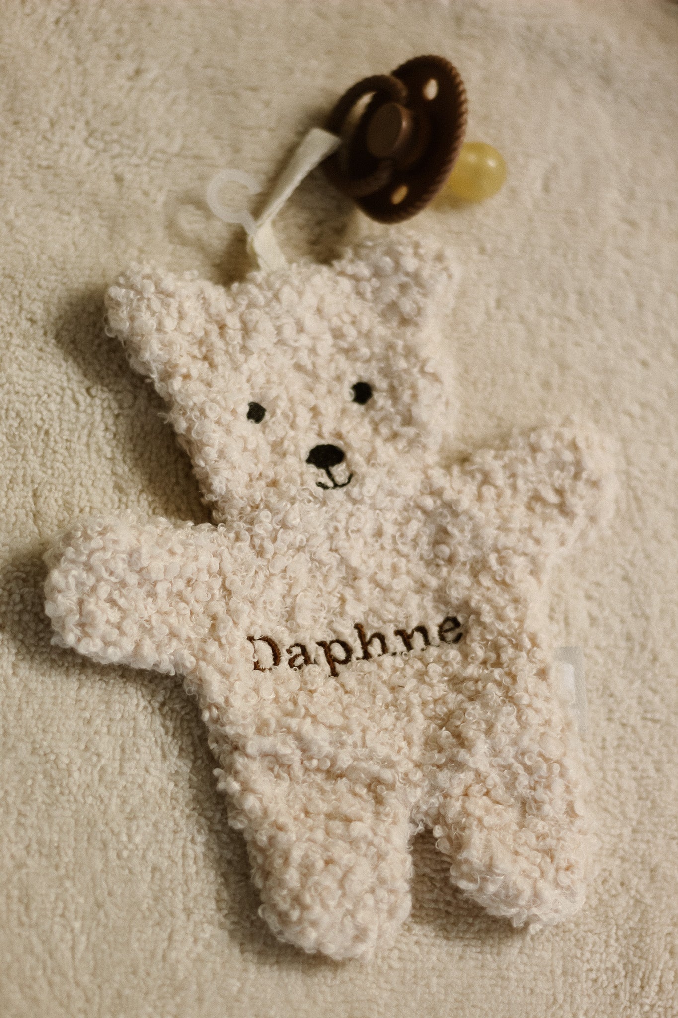 Speendoekje teddy bear naturel