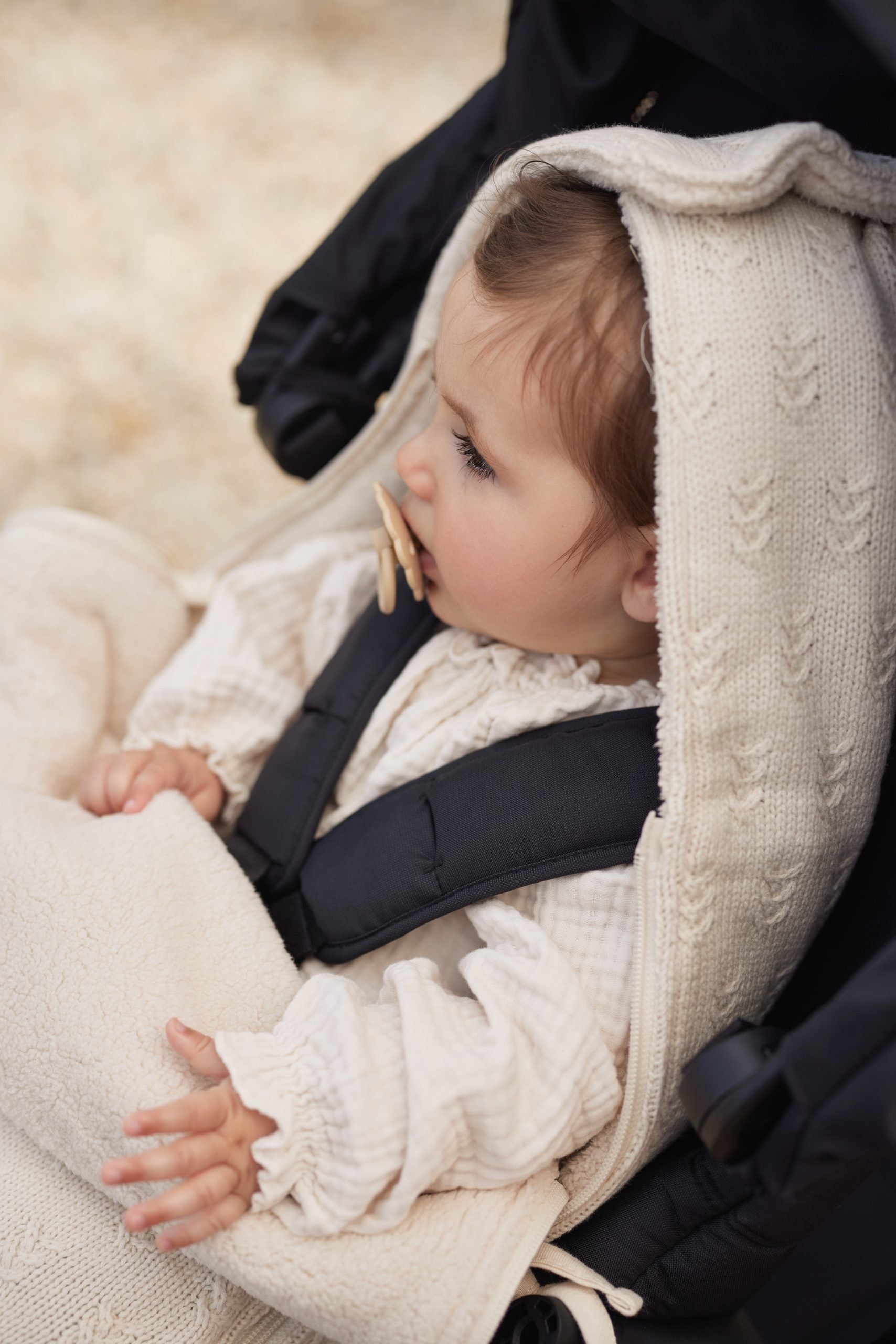 Jollein voetenzak grain knit oatmeal
