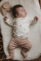 Outfit vlindertjes rib zachtroze