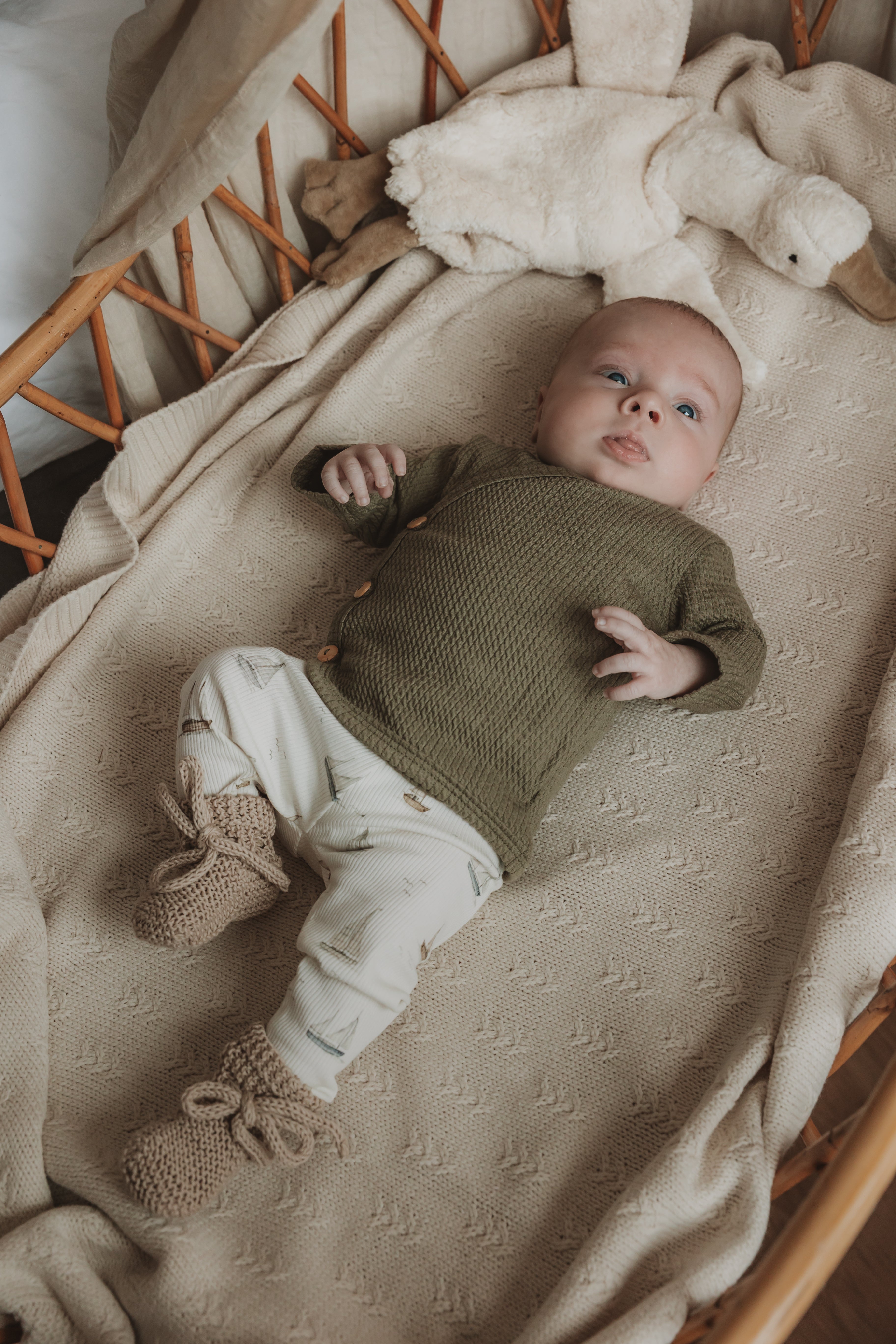 Overslagshirtje mini cable olijfgroen