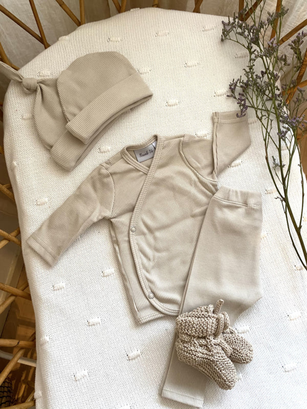Broekje rib beige